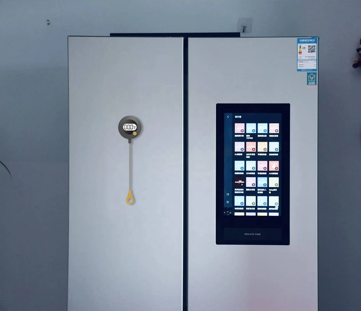 ABS Circular LCD Display Stainless Steel Probe Kitchen Use Digital Food Thermometer