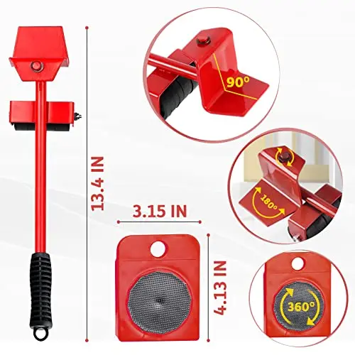Professional Furniture Transport Lifter Tool Set Heavy Duty Stuffs Moving Hand Tools Set Furniture Mover Wheel Bar Roller Device