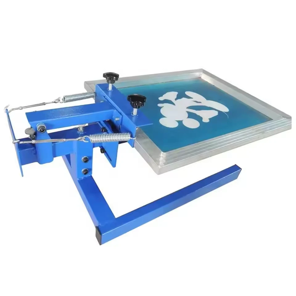 T-shirt Fixed Monochrome Screen Printing Frame Machine  textile used 1 color 1 station position screen printing machine