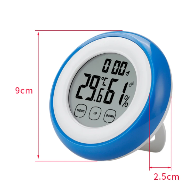 Cheap Round mini Tabletop Alarm Clock Indoor Room Electronic Digital Thermometer Hygrometer Desk & Table Clocks