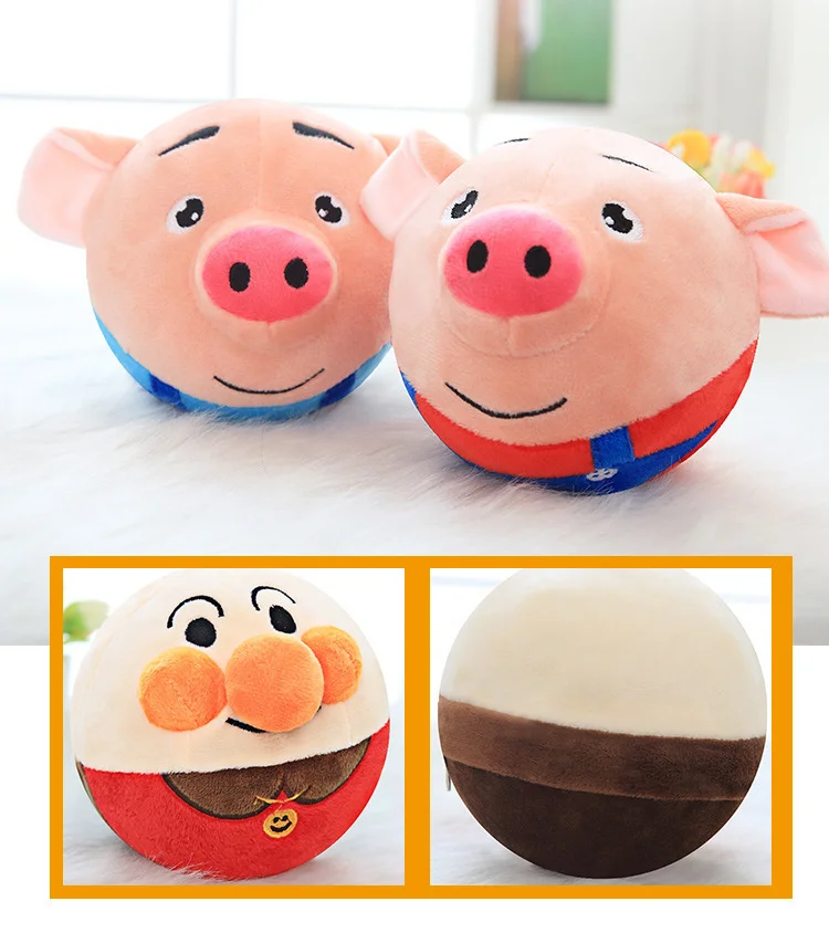 Wahlai New USB Rechargeable Cartoon Pig Electronic Interactive Dog Toy Pet Bouncing Ball Active Moving Pet Plush Dog Squeaky Toy