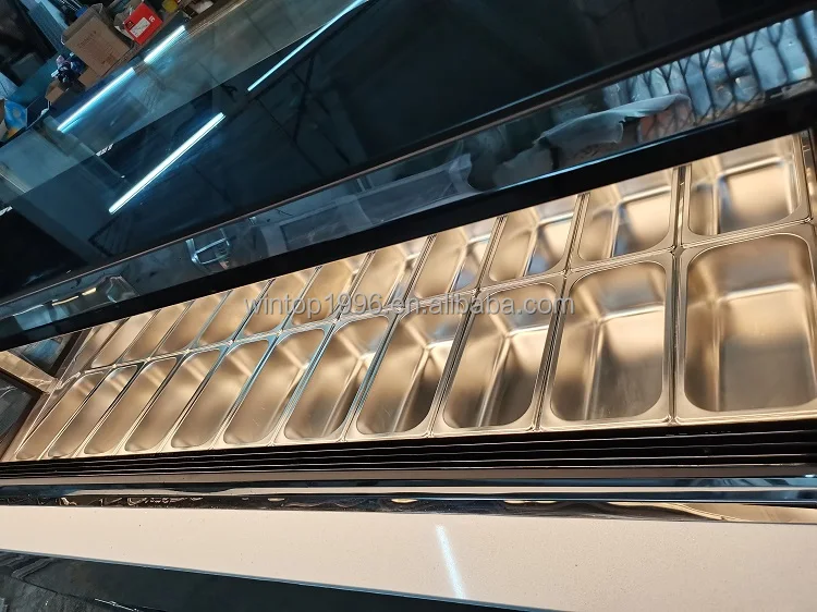 popular icce cream display showcase popsicle display cabinet 24 trays large capacity auto-defrost gelato display cabinet
