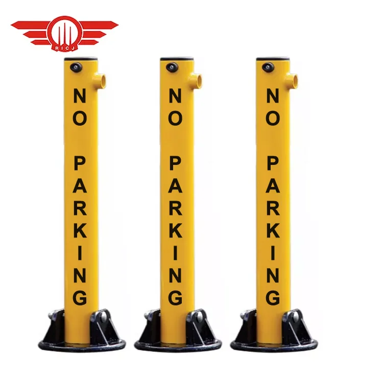 Manual Lockable Parking Bollard Removable Bollard Parking Posts Carbon Steel Fold Down Bollard