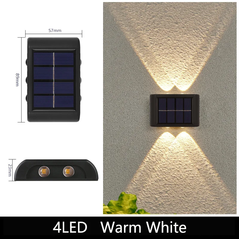 Solar Waterproof Wall Washer Lamp Up and Down Fence Decor Wall Stair Light Outdoor Solar Light For Deck And Step