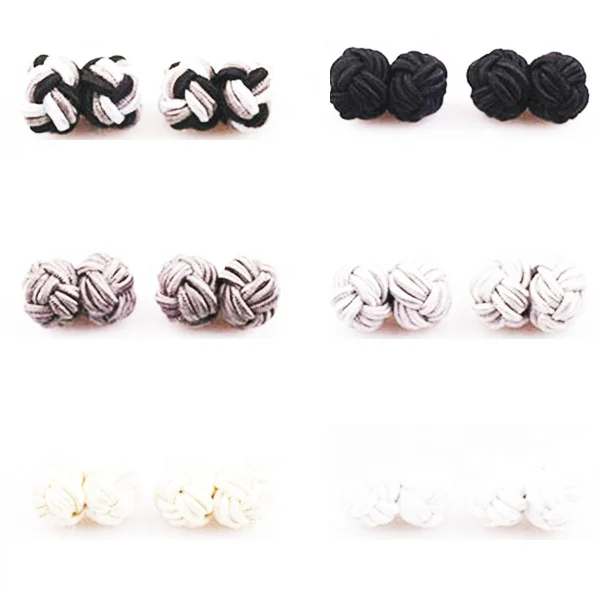 Махрово шелковая запонка в виде узла