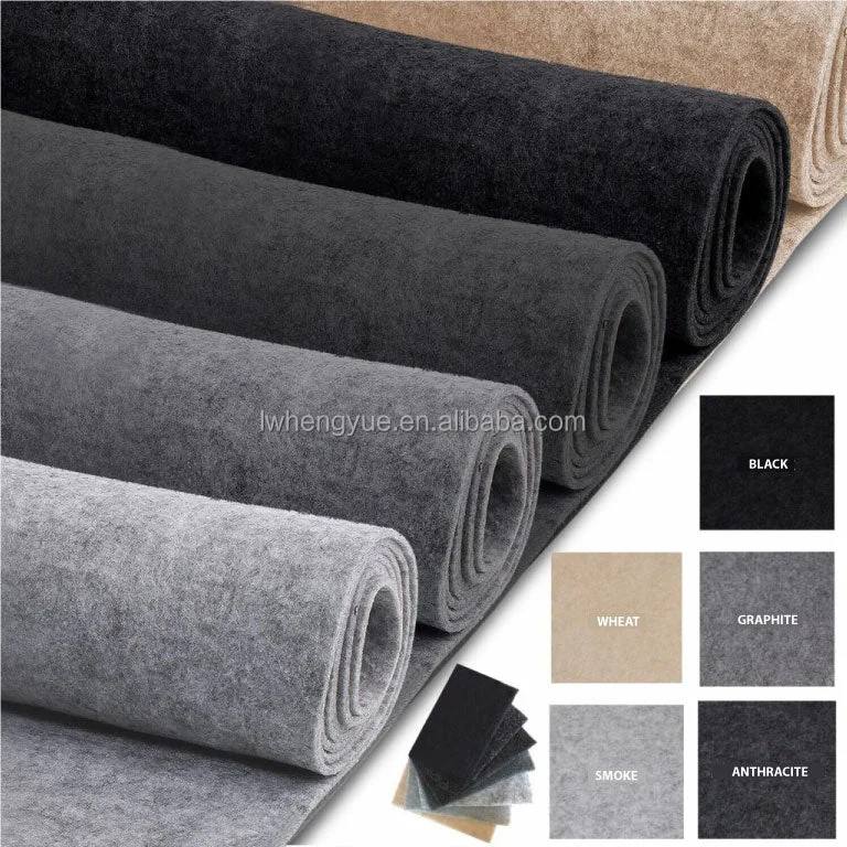Customized 3~10mm Hard and Soft Nonwoven Felt  4 Way Stretch Car Interior Van Lining Carpet Soundproofing Felt For Auto