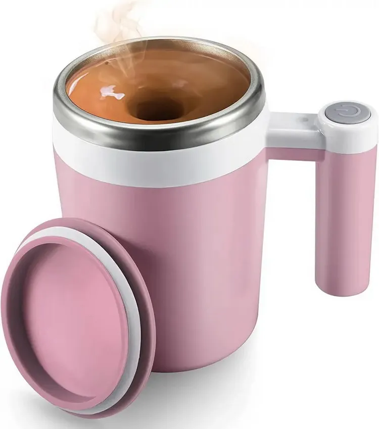wholesale  electric auto self stirring mug coffee mixing cup automatic magnetic self-stirring coffee mug magnetic with handle