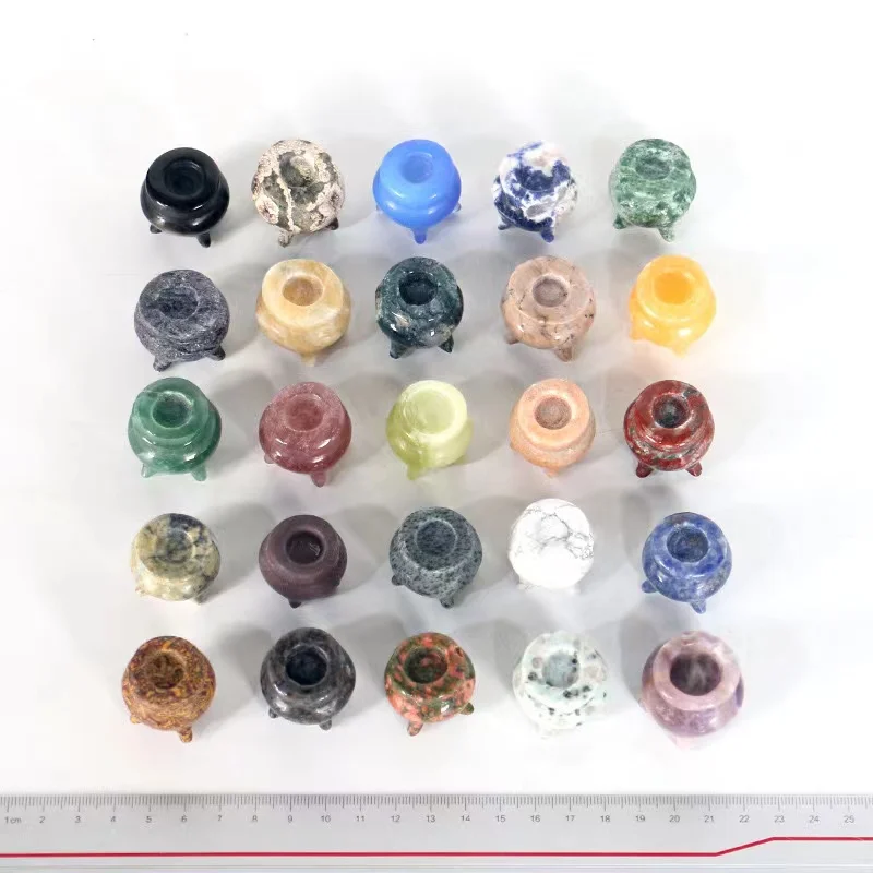 Factory Price Wholesale Natural Crystal Figurine Witches Cauldron Crystal Crafts For Home Decoration