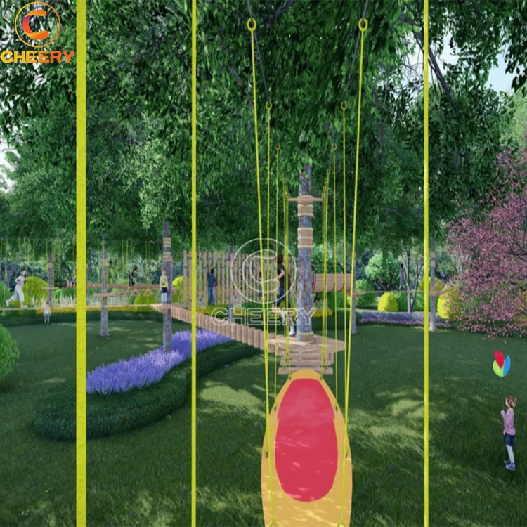Funy and adventure forest outdoor rope course and climbing games