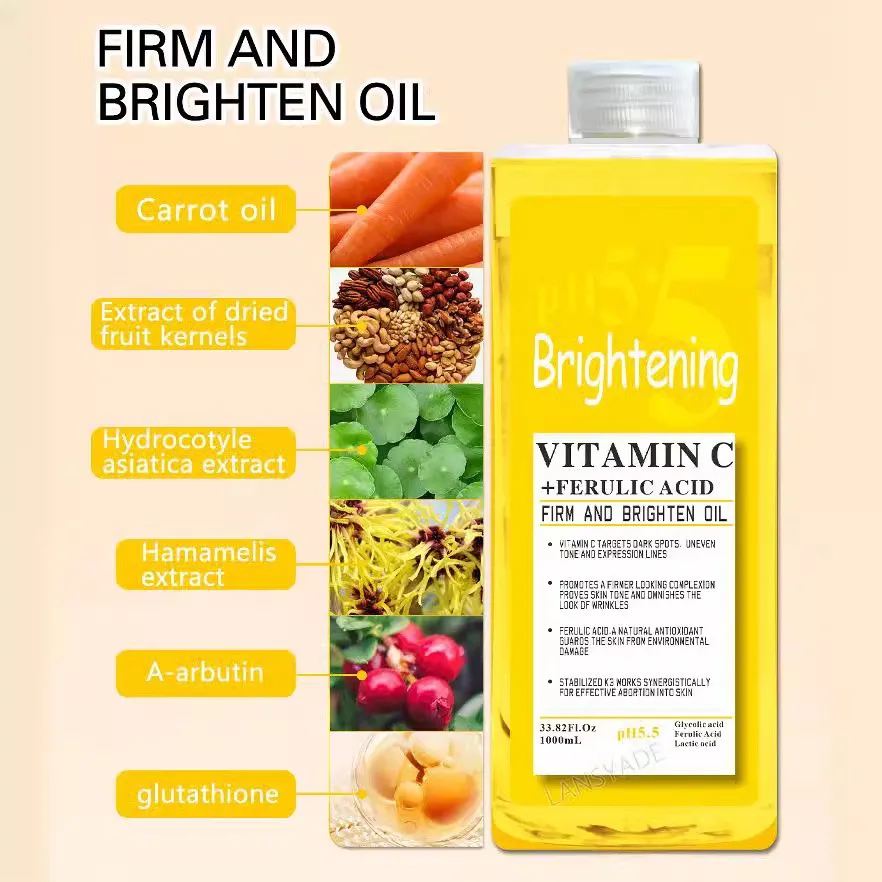 Wholesale Whitening Essential oil Vitamin C Anti-aging Dark lightening Spot wrinkle Removal skincare Facial Body Massage oil