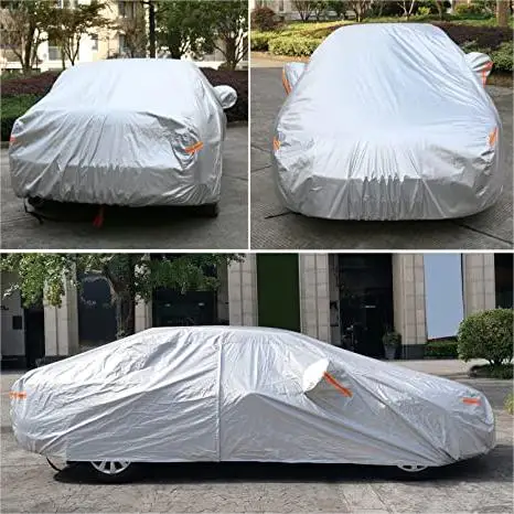 Oxford 6 Layers Car Cover Waterproof All Weather for Automobiles UV Protection Density Fabric