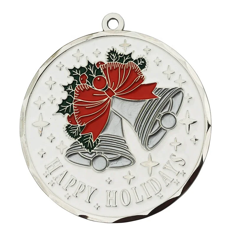 Merry Christmas Medal for Promotion Custom Santa Claus Cartoon Metal Coins for Child