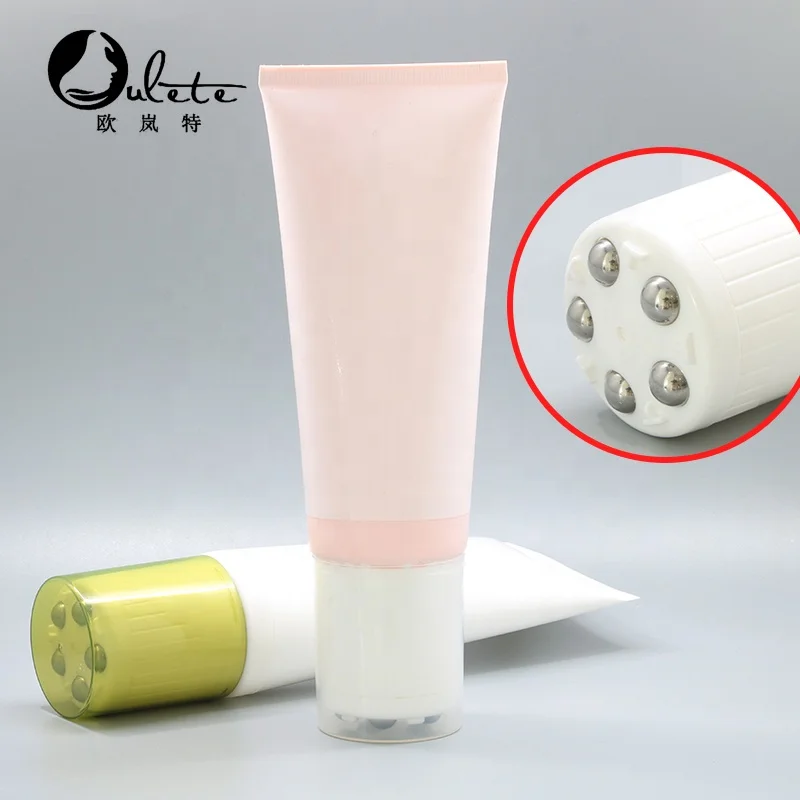 5 Metal Roll On Ball Cosmetic Tubes Customized Design Round on Essence Massage Plastic Tube