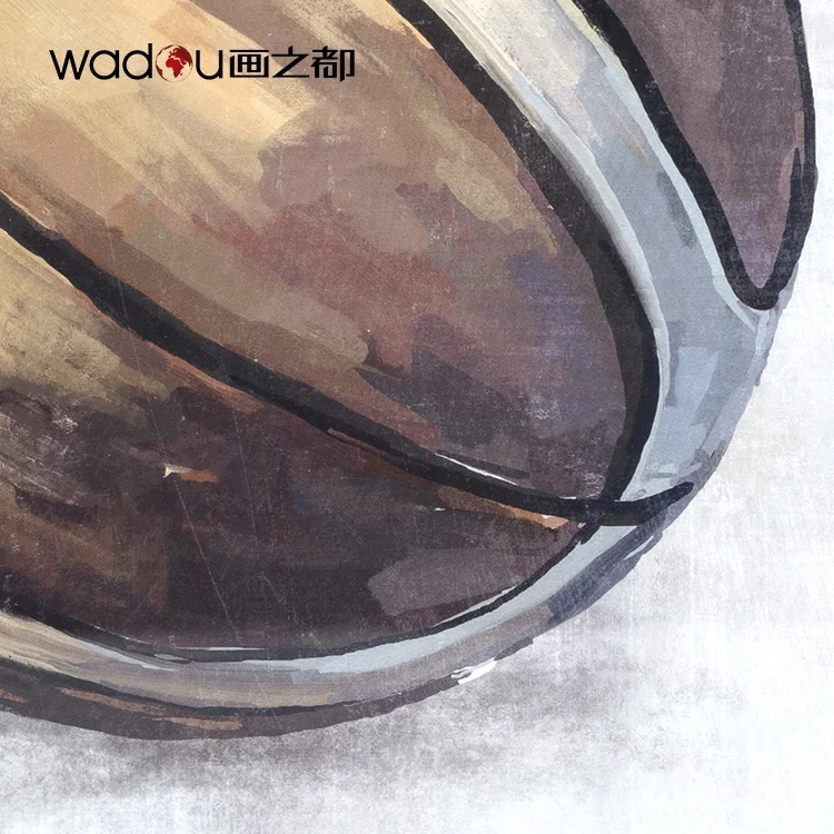 OEM Wholesale Paintings Gifts Glass Sports Basketball Printed Paper Art Frame For Living
