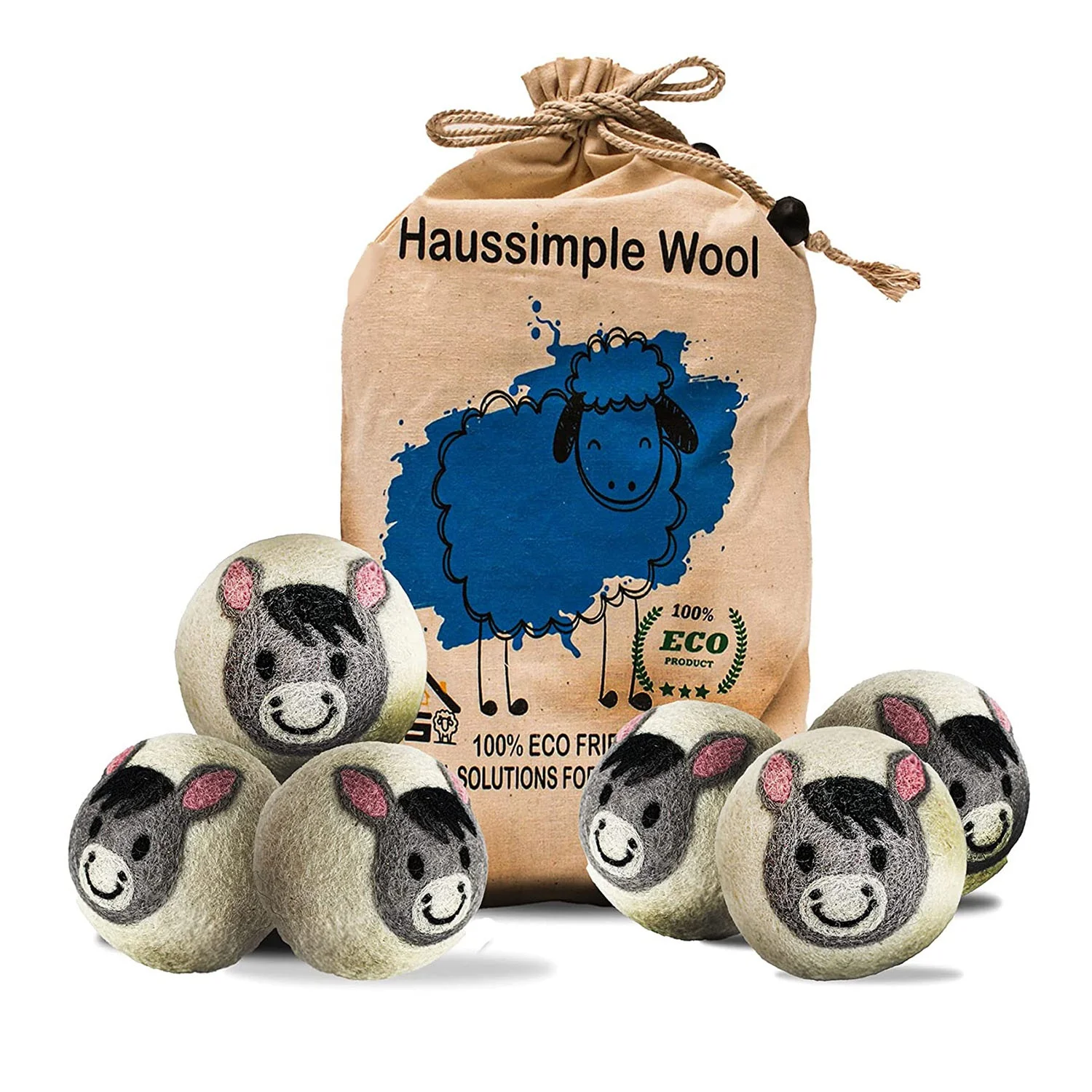 trending products 2024 new arrivals eco friendly pack of 6 pure organic 100% New Zealand wool dryer balls laundry dryer