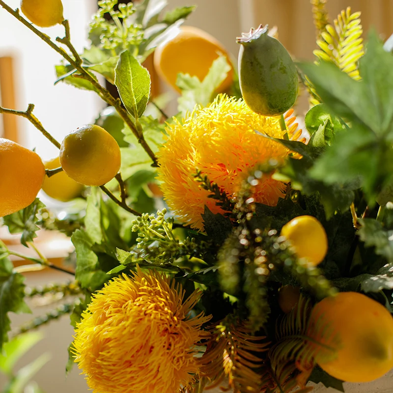 Lemon Branch Flower  Set Home Artificial  Decoration Flower Handmade Artificial Flower Bunch