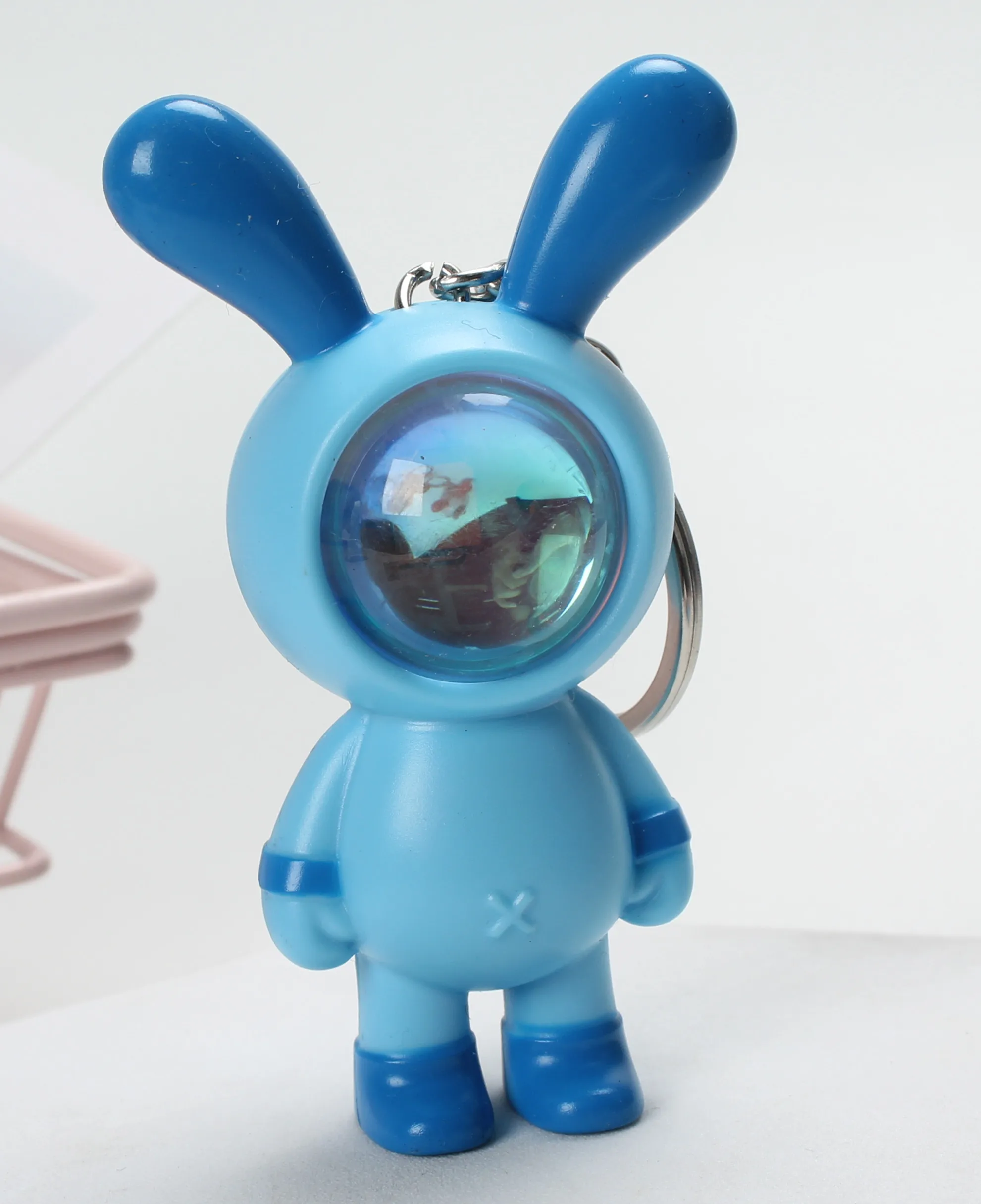 custom logo new mini patchwork color rabbit doll sunset atmosphere light keychain