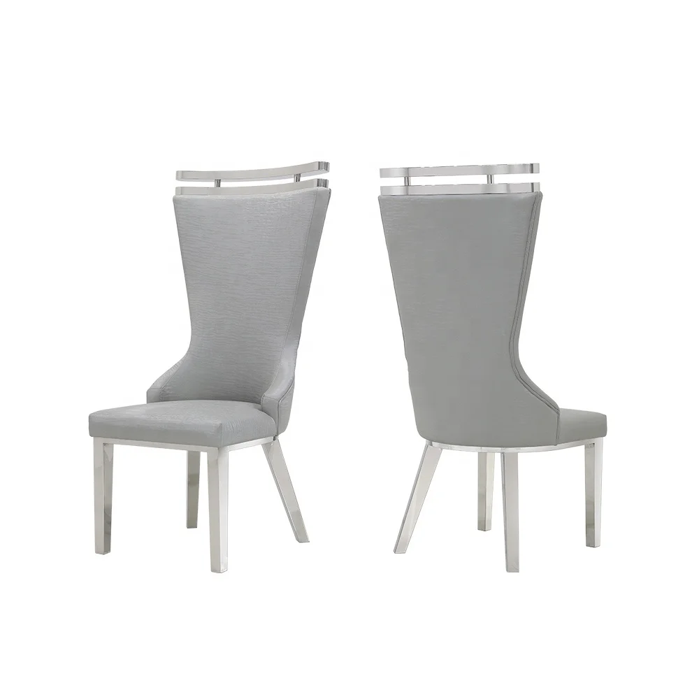 
 Банкетное кресло для отеля с высокой спинкой, из искусственной кожи, с мягкими ножками из нержавеющей стали, обеденный стул   (60808088578)