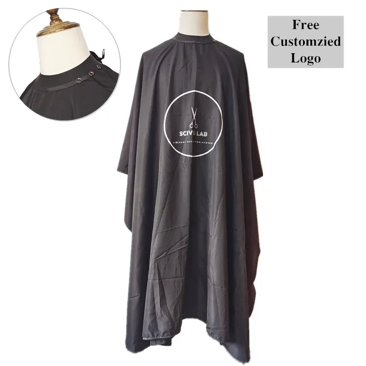 Black Waterproof High Quality Manufacturer Hair Silicone Salon Hairdressing Wholesale Barber Capes With Designs