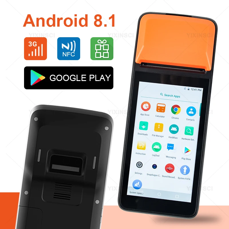 H5 Type Cheap 5.5 Inch Handheld  Android 8.1 Pos Terminal With 58 mm Thermal Receipt Printer For Delivery Food and Restaurant