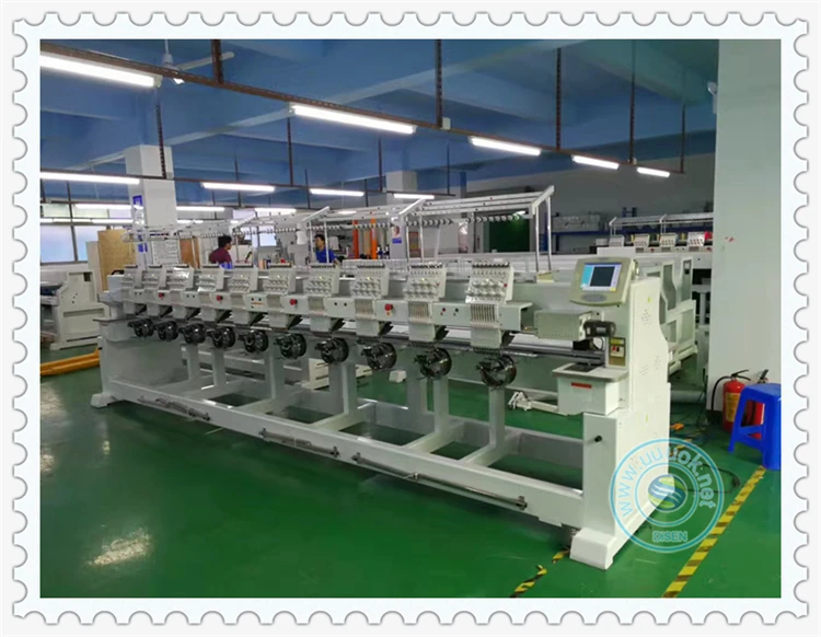 Factory latest price industrial automatic 9 12 15 needle 18 24 head computerized cap t shirt flat multihead embroidery machine