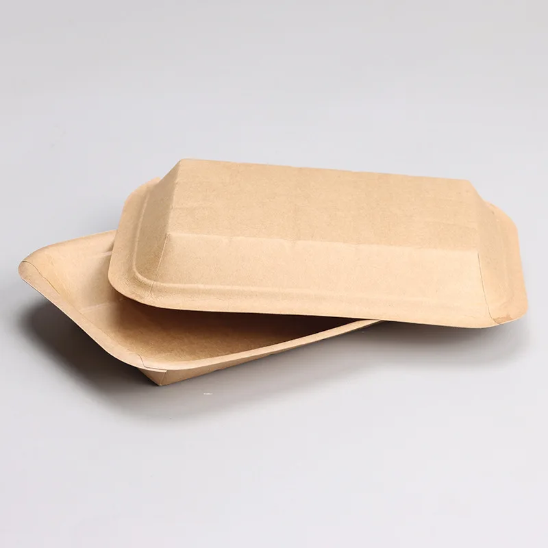 Kraft Brown Paper Food Trays Disposable Grease Resistant Serving  Paper Plates food board Boat Parties  Picnic