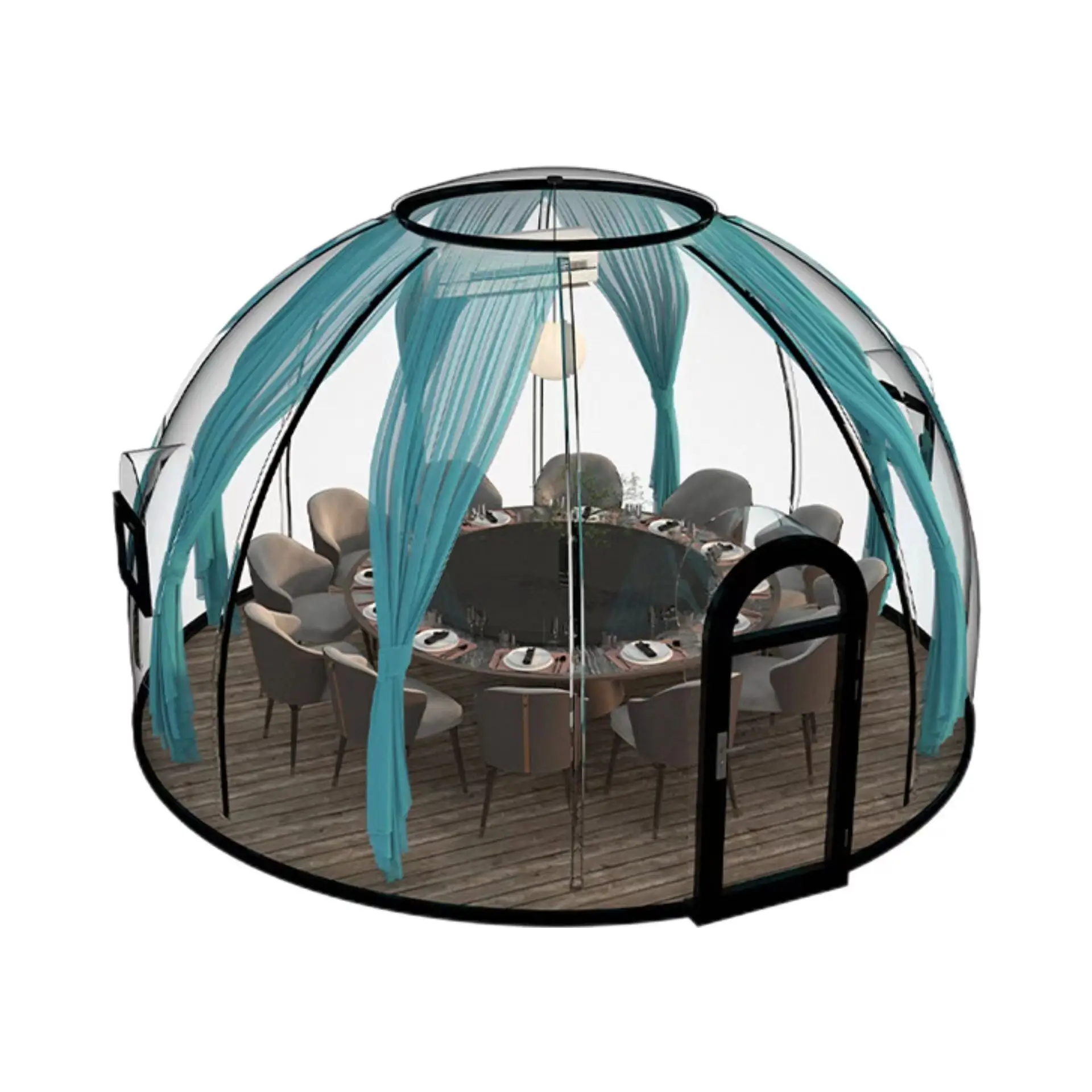 BBQ shelter under wind rain weather PC starry sky room villa tent camping hotel  restaurant bubble house