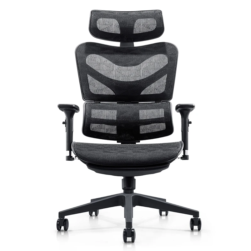 With Excellent Quality Black High Back Office Chair Hydraulic Functional With Footrest Revolving Guest Manager Office Chair