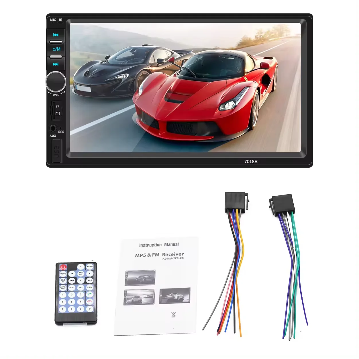 7018B 7 inch Touch Screen Car Radio Double Din Car Stereo MP5 Player FM/USB/AUX Mirror link FM Radio