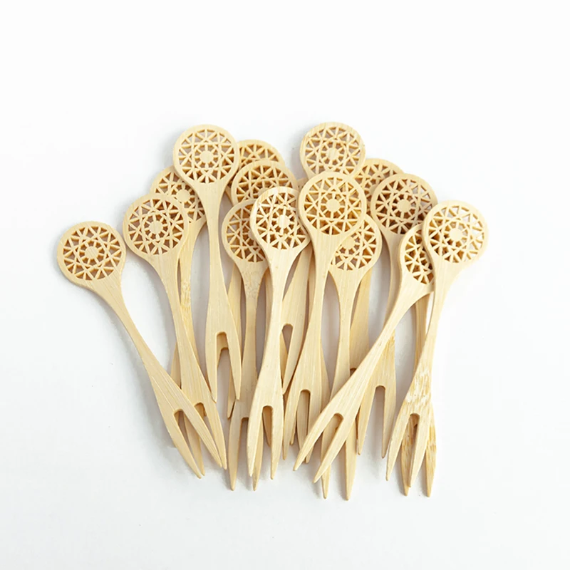 Factory Wholesale 50 pcs food fruit fork picks for kids cute fruit salad forks mini fork bento fruit