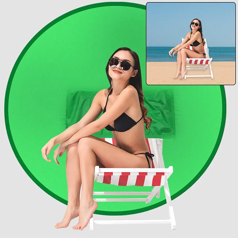 JUNNX Photography Studio Video Photo Polyester Greenscreen Chromakey Backdrop Small Medium Big Size Background Green Screen