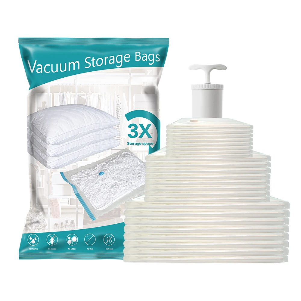 Vacuum Bag Wholesale High Quality Home Reusable Vacuum Bag With Pump Vacuum Compressed Bag 8Set