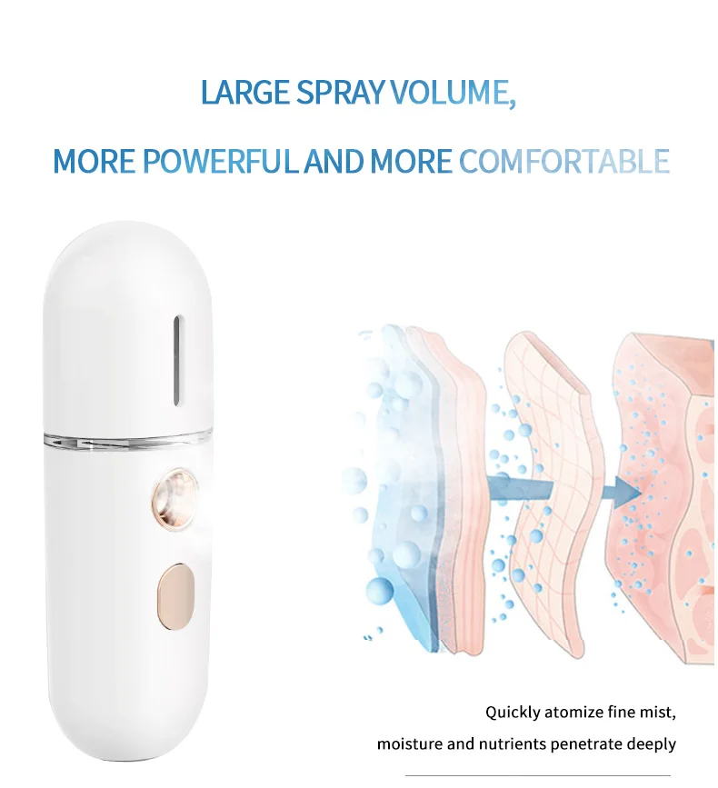 Mini Portable Electric Face Humidifier Facial Nano Mist Spray Machine Nano Mist Sprayer for Moisturizing Skin