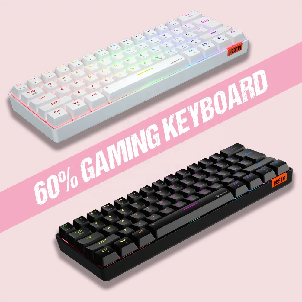 MEETION 64 клавиша клавиатура 60% RGB светодиодная подсветка Bluetooth механическая Teclado геймерская беспроводная эргономичная мини