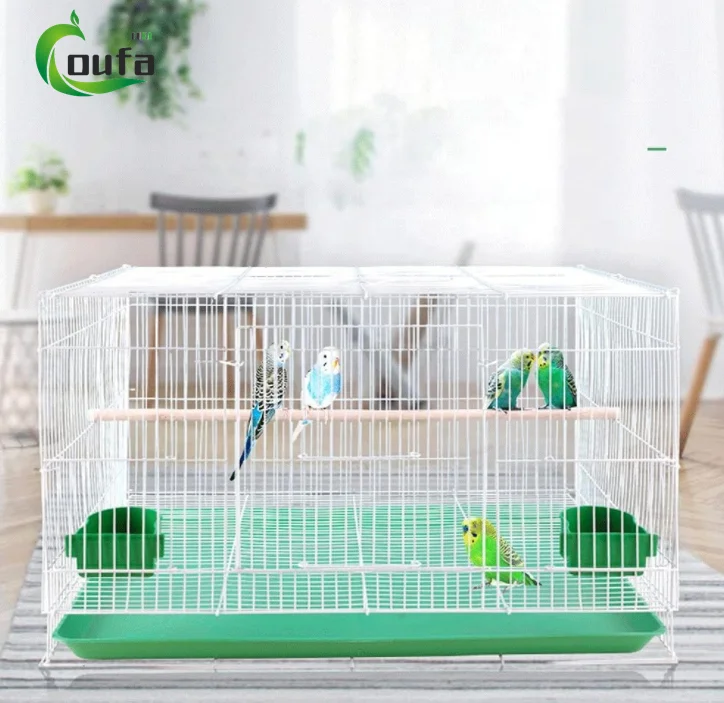 New Large Parrot Bird Cage Play Top Pet Metal Cockatiel Macaw Cockatoo Crate House Bird Supplies Use for Indoor