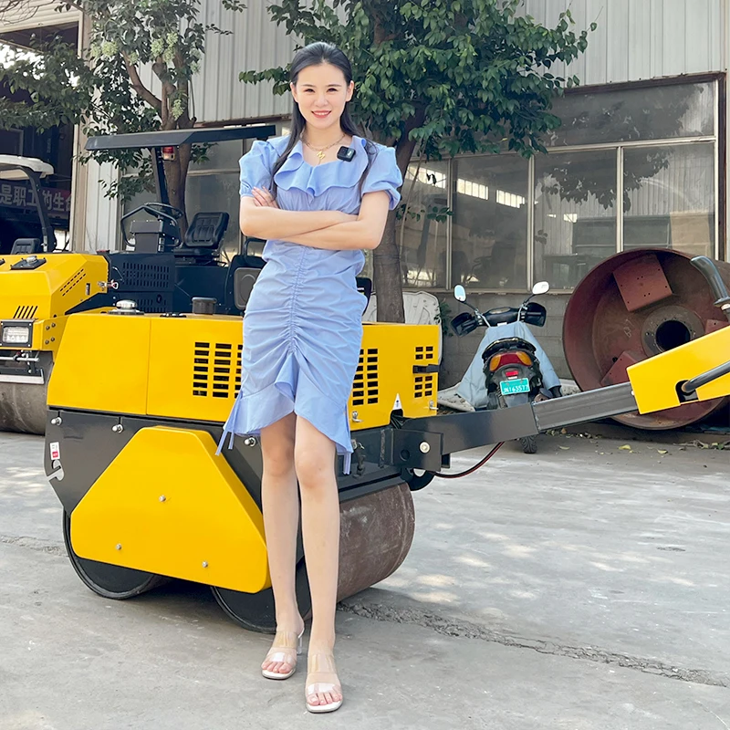 Free Shipping 1 Ton 3 Ton 5  Ton Mini Vibratory  Compactor Asphalt Roller Double Drum Road Roller Diesel Roller