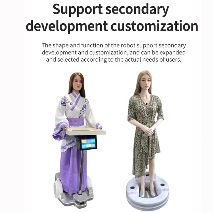 Humanoid Female Robots Intelligent Humanoid  Automated Delivery Robot Artificial Intelligence  Restaurant Waiter Robot
