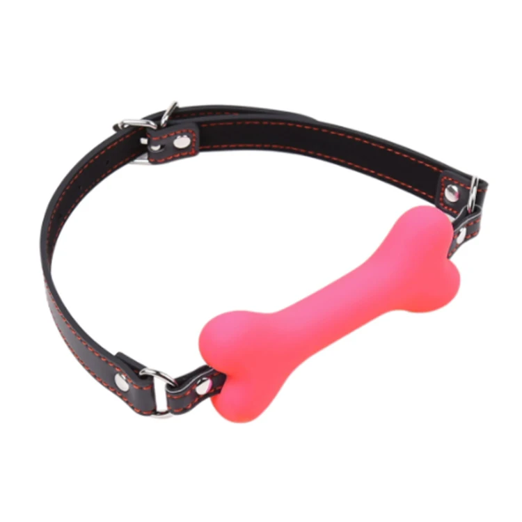 2023 BDSM Bondage Breathable Dog bone Silicone Mouth Ball Gag with PU strap fetish costume restraint toys