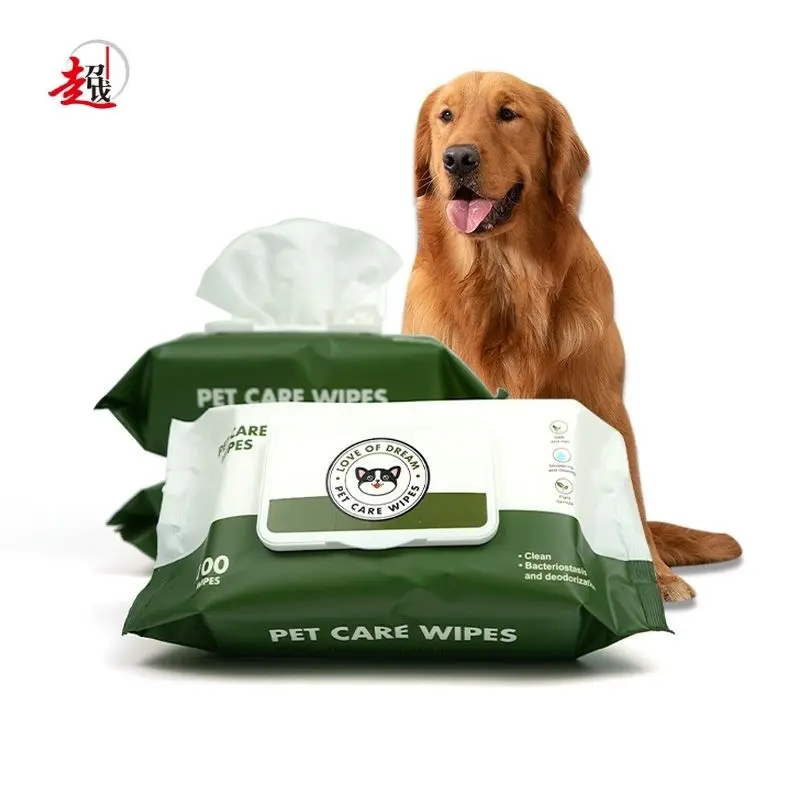 100pcs biodegradable disinfection wrinkle for dogs pet wipes cleaning wipes