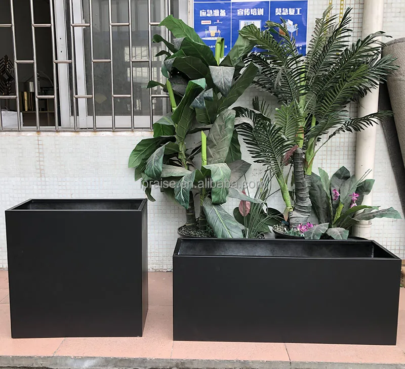 Large Modern Outdoor Rectangular Square Stainless Steel Planter