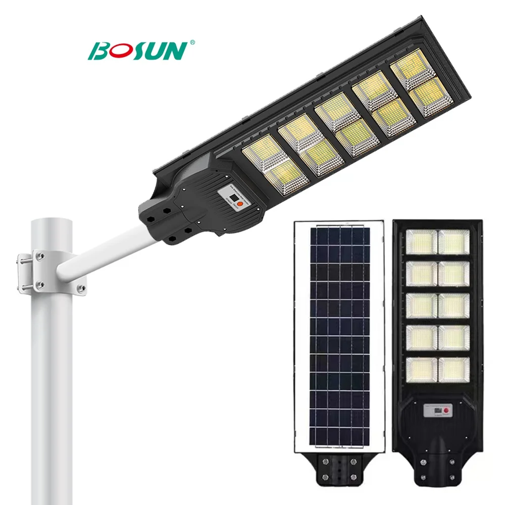 Bosun Solar Commercial IP65 Waterproof 800W 1000W 1200W System Price Lampadaire Solaire Outdoor Integrated Solar Street Light