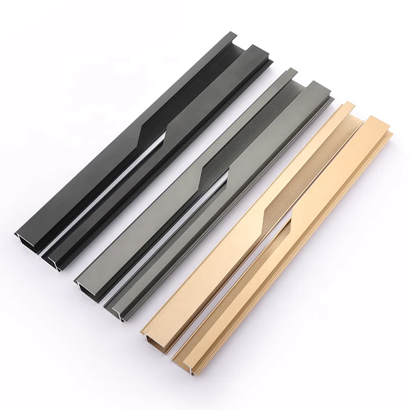 Ceeinart Light Luxury Handle Non Slotted Style Edge Sealing Handle Aluminum Alloy Profile Kitchen Door Handle with High Quality