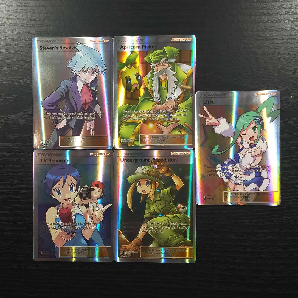 2022 New Hot Sale Custom High Quality 100 Piece/Box 85gx+5mege+10 Trainer Pokemon Cards  Training Cards