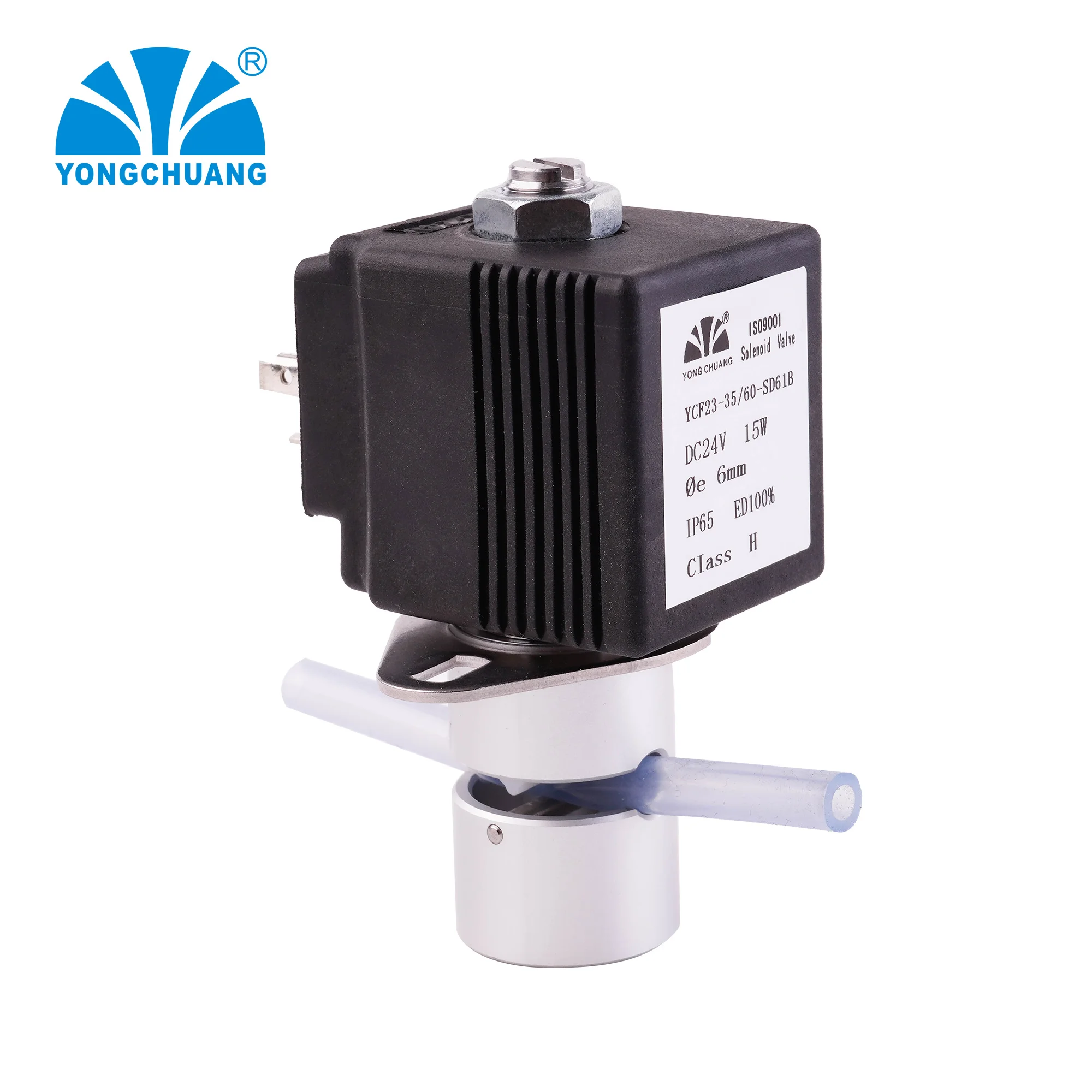 Yongchuang YCF23 solenoid Pinch valve normally closed 12V 24V  for beverage medical use