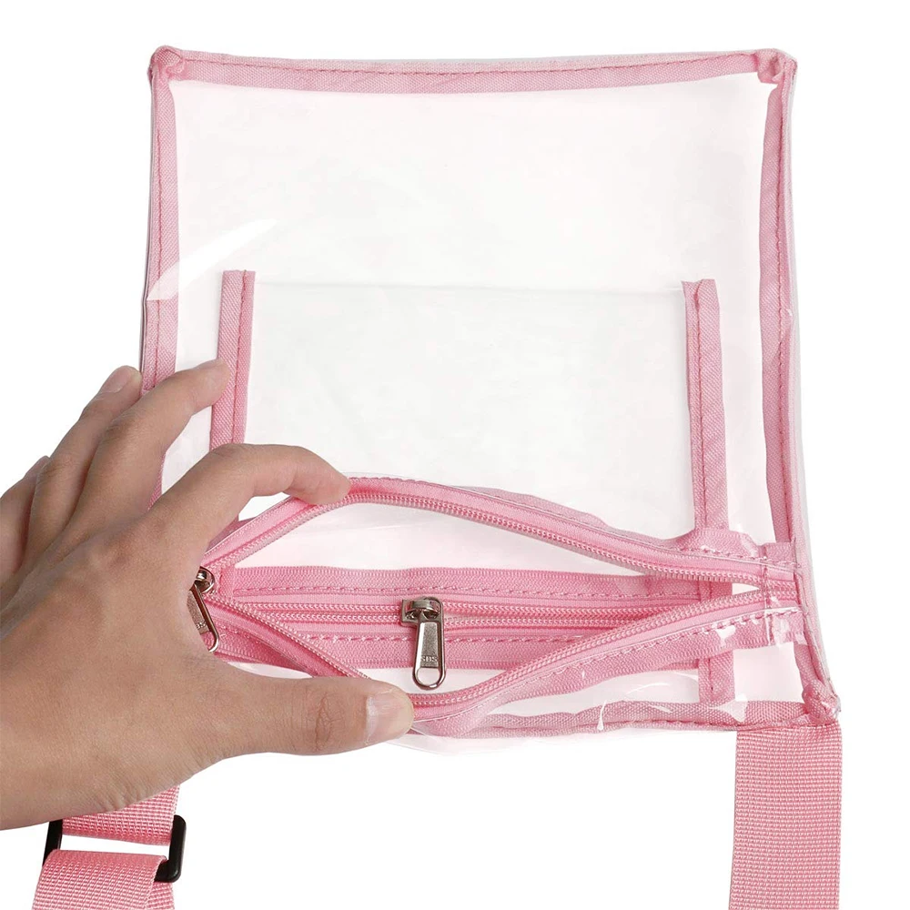 Stadium Approved Durable PVC Material Small Clear Casual Crossbody Shoulder Backpack Chest Bag for Women & Men