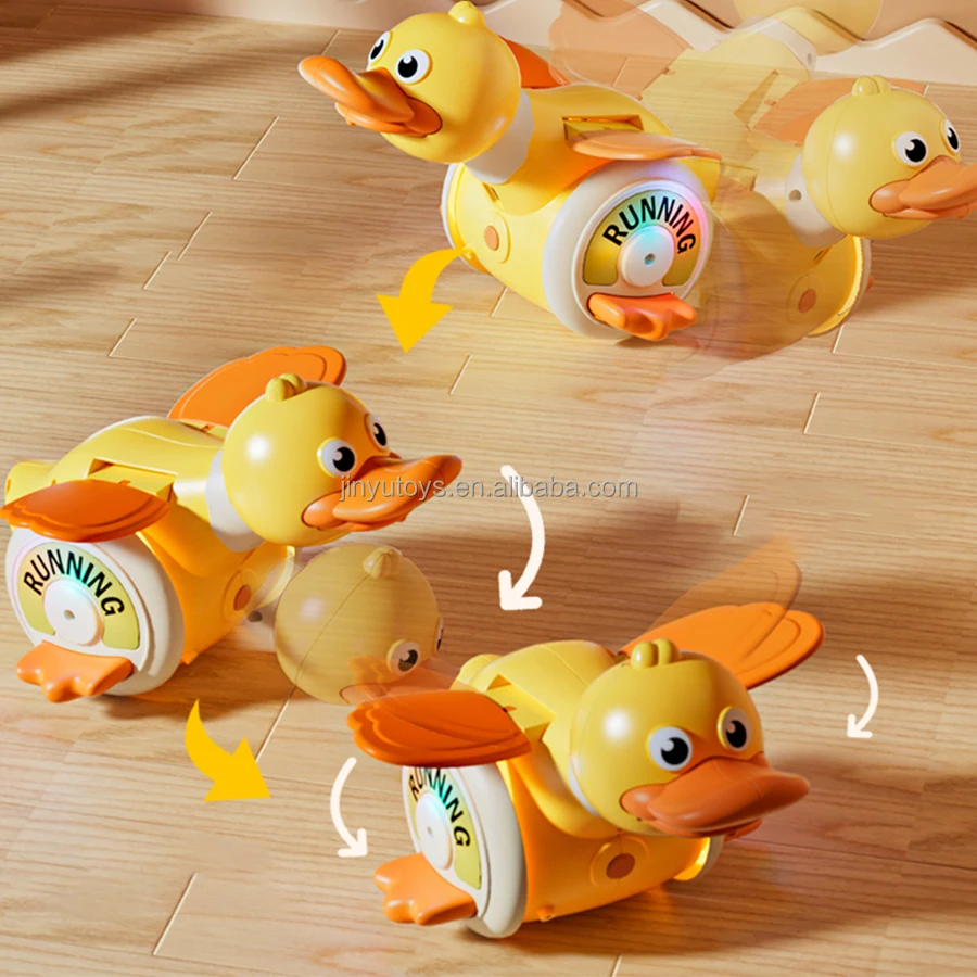 Electric Spinning Sliding Musical Duck Toy with Nodding lights and Music for Peaceful Playtime Early Learning Toys