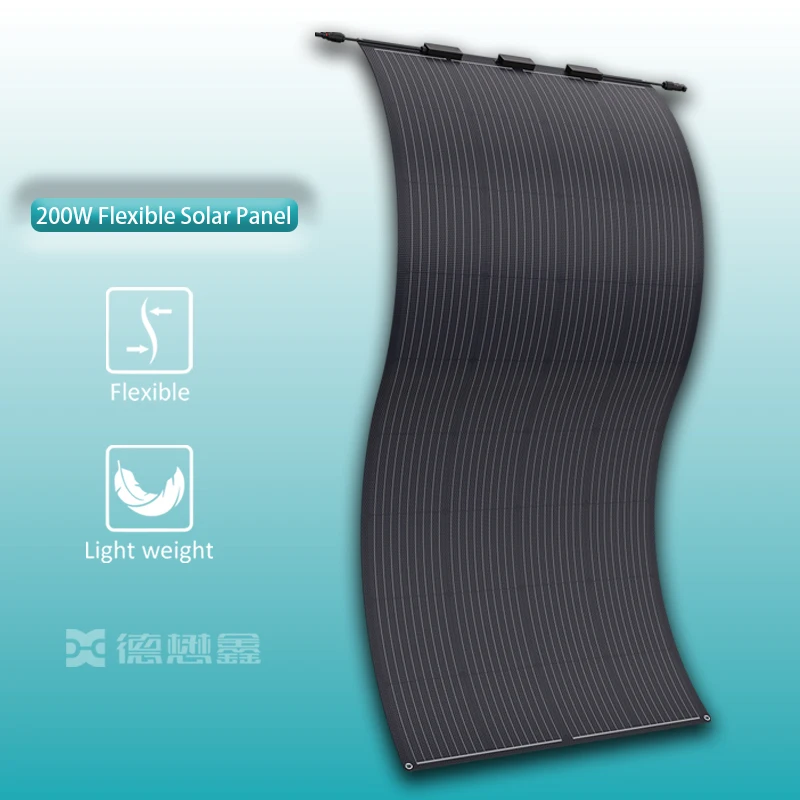 Flexible 200W Solar Panel 100W ETFE Thin Film 115W 130W Mono 185W High-Efficiency Flexible Solar Panels