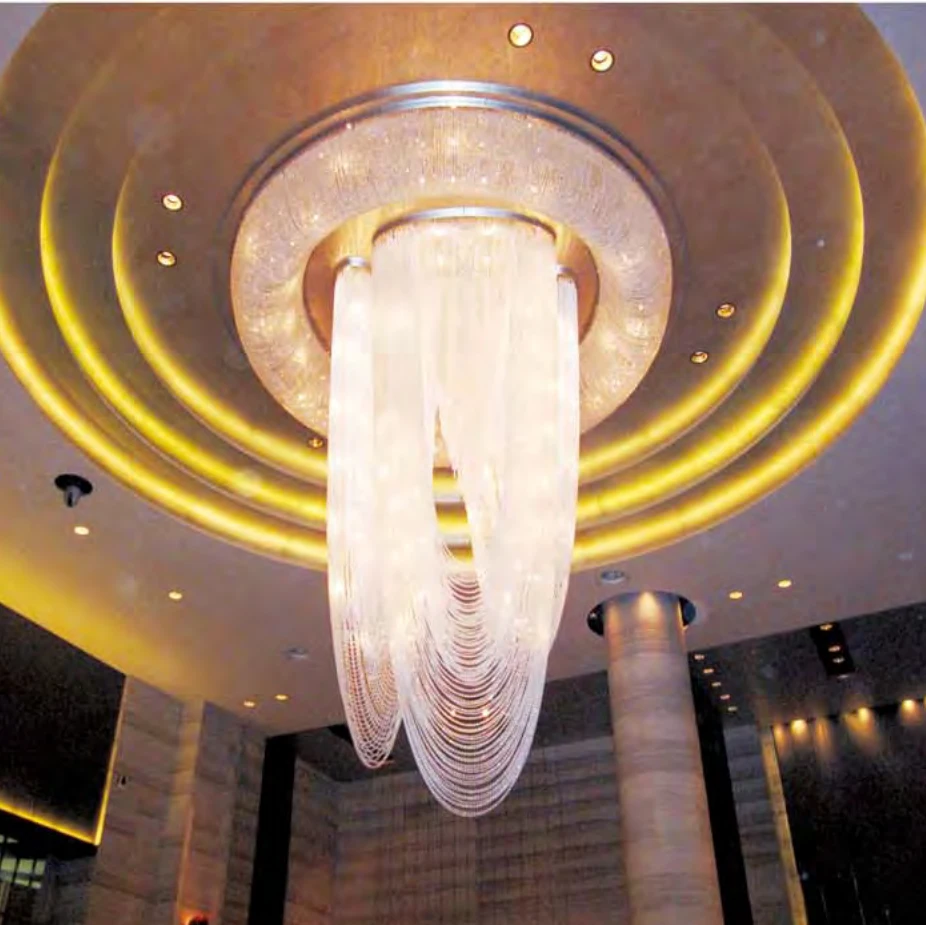 engineering modern decoration luxury wedding decor ceiling lights banquet hall staircase lighting high ceilings chandelier pendant lig