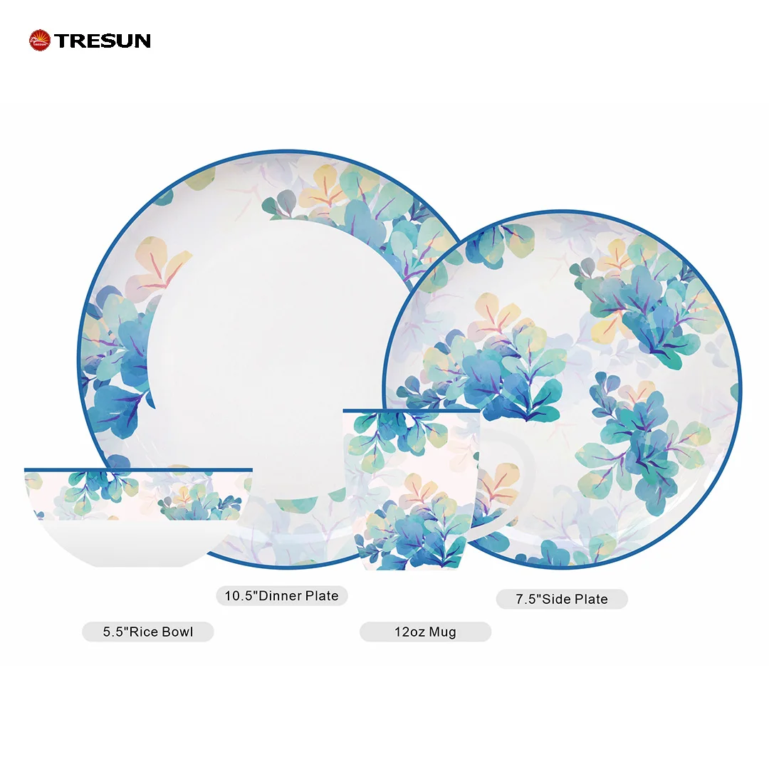 table service 20 pieces full set 2024 oem flower design porcelain dinner set