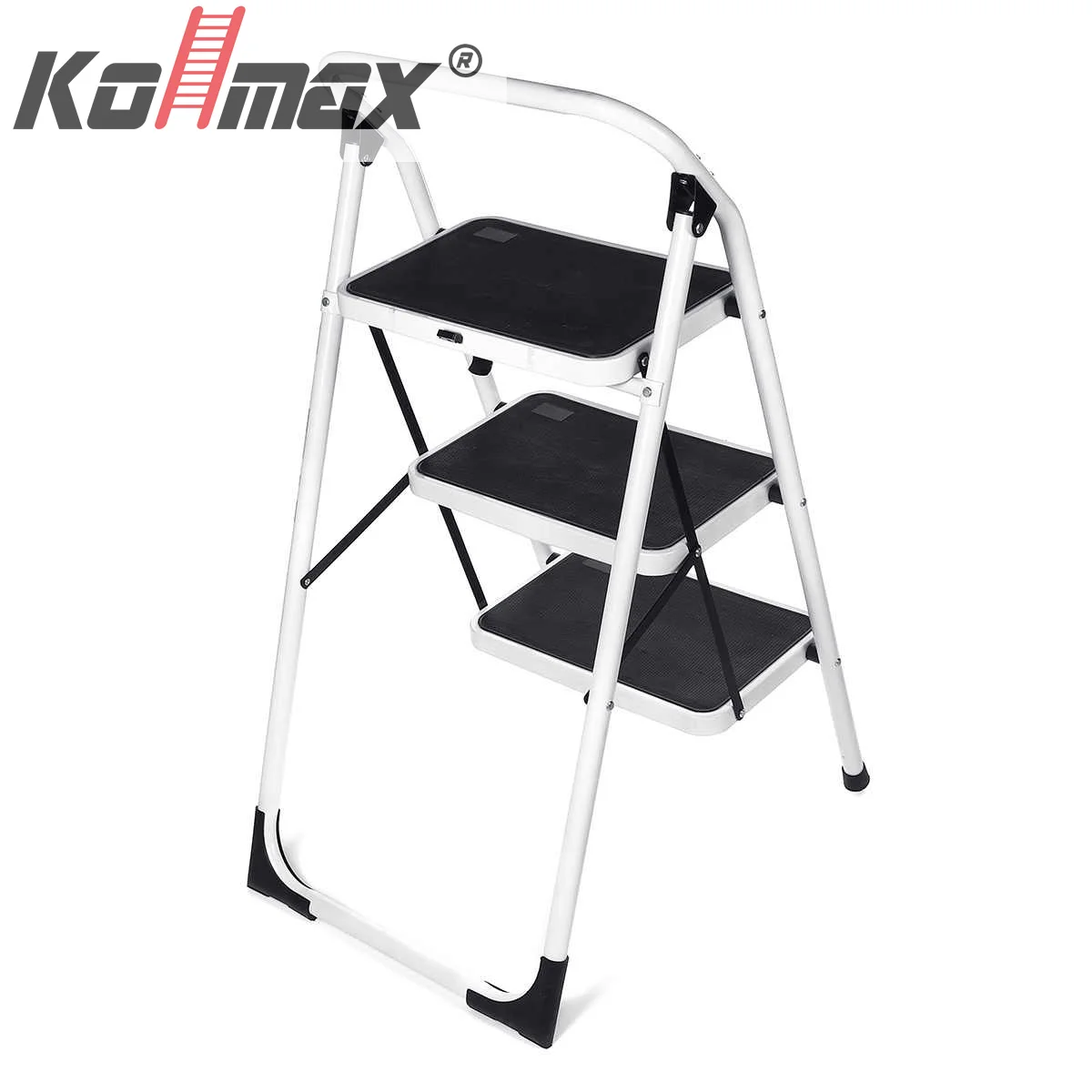 New Design Optional Color Wide Step Compact Steel Ladder for Home Use